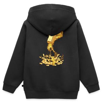 Melting Gold - Sweat Premium à capuche zippé enfant bio - noir - Dos - AI Model Kid Male (0cm)