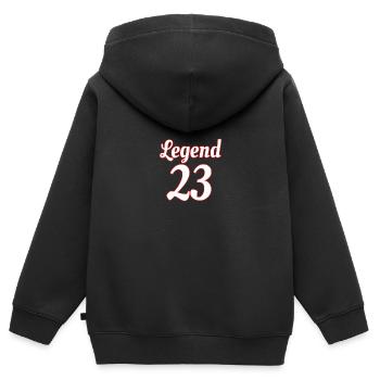 Legenden 23 weiß und rot - Kinder Premium Organic Zip Hoodie - Schwarz - Hinten - AI Model Kid Male (0cm)