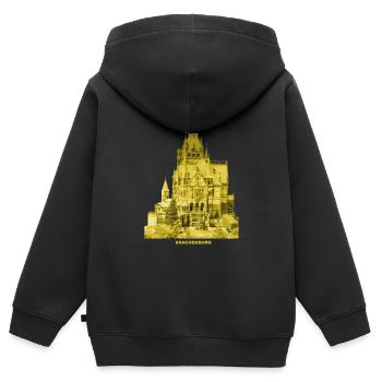 Château de Drachenburg Drachenfels Bonn Rhin - Sweat Premium à capuche zippé enfant bio - noir - Dos - AI Model Kid Male (0cm)