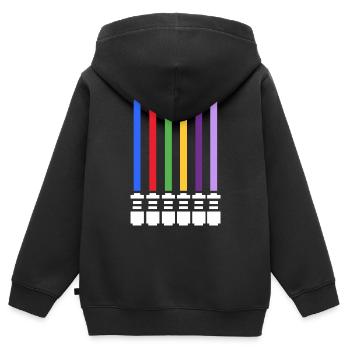Sabre laser - Sweat Premium à capuche zippé enfant bio - noir - Dos - AI Model Kid Male (0cm)