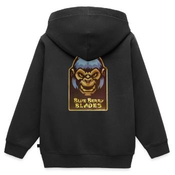 blue berry blades affe robot - Kinder Premium Organic Zip Hoodie - Schwarz - Hinten - AI Model Kid Male (0cm)