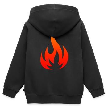 Flame - Kids Premium Organic Zip-up Hoodie - black - Back - AI Model Kid Male (0cm)