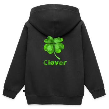 Kleefle Design - Kinder Premium Organic Zip Hoodie - Schwarz - Hinten - AI Model Kid Male (0cm)