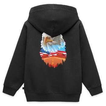 Kraft 2 - Kinder Premium Organic Zip Hoodie - Schwarz - Hinten - AI Model Kid Male (0cm)