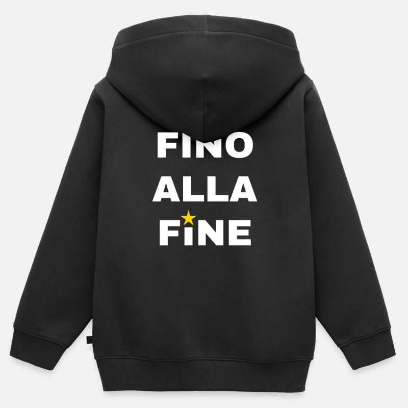 fino alla fine - Felpa Premium con cappuccio con zip bambino bio - nero