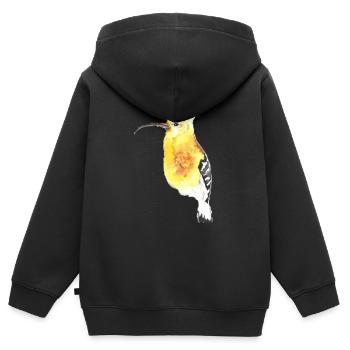Wiedehopf Ornithologe - Kinder Premium Organic Zip Hoodie - Schwarz - Hinten - AI Model Kid Male (0cm)