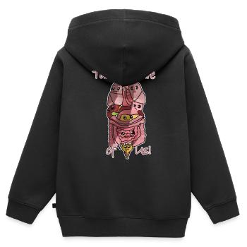 Anatomie organes - Sweat Premium à capuche zippé enfant bio - noir - Dos - AI Model Kid Male (0cm)