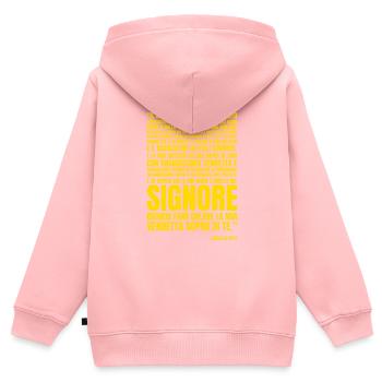 Hesekiel 25 17 - Kinder Premium Organic Zip Hoodie - Rosa - Hinten - AI Model Kid Female (0cm)