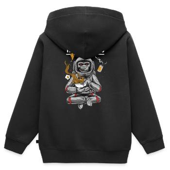 Nudeln - Kinder Premium Organic Zip Hoodie - Schwarz - Hinten - AI Model Kid Male (0cm)
