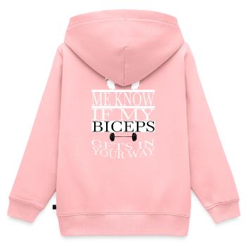 power couple sport motivational girl funny gym - Kinder Premium Organic Zip Hoodie - Rosa - Hinten - AI Model Kid Female (0cm)