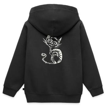 Luzide Katze (dunkel) - Kinder Premium Organic Zip Hoodie - Schwarz - Hinten - AI Model Kid Male (0cm)