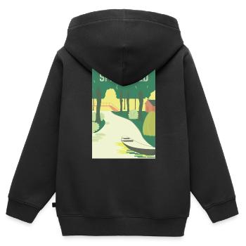 Spreewald Vintage - Kinder Premium Organic Zip Hoodie - Schwarz - Hinten - AI Model Kid Male (0cm)
