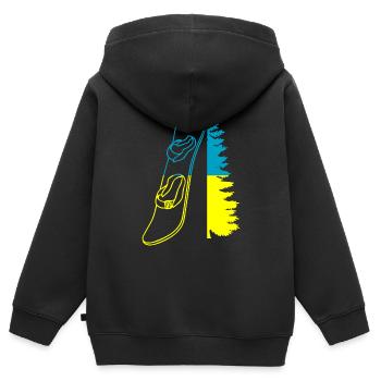 Snowboard Snowboarder - Sweat Premium à capuche zippé enfant bio - noir - Dos - AI Model Kid Male (0cm)
