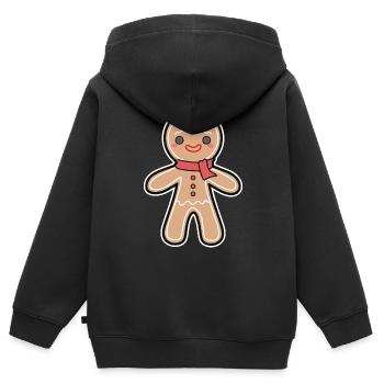 Lebkuchenmann - Kinder Premium Organic Zip Hoodie - Schwarz - Hinten - AI Model Kid Male (0cm)