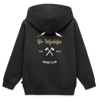 Yr Wyddfa Summit Club - Kids Premium Organic Zip-up Hoodie - black - Back - AI Model Kid Male (0cm)