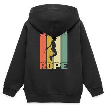 Corde à sauter Corde à sauter Corde à sauter - Sweat Premium à capuche zippé enfant bio - noir - Dos - AI Model Kid Male (0cm)