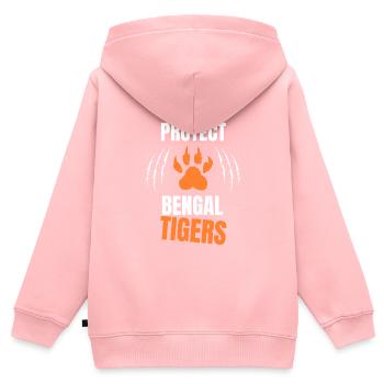 Protect Bengal Tigers - Kids Premium Organic Zip-up Hoodie - rose - Back - AI Model Kid Female (0cm)