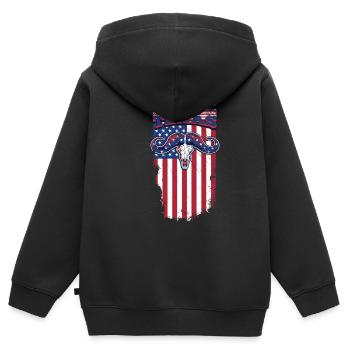 Texas - Sweat Premium à capuche zippé enfant bio - noir - Dos - AI Model Kid Male (0cm)