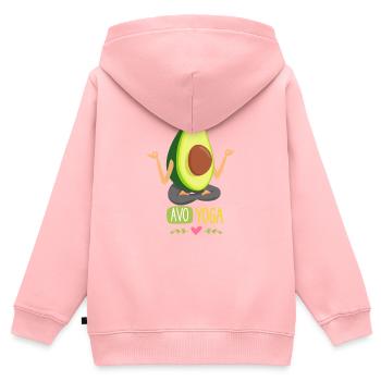 Avo Yoga-Vegan-Fitness-Funny - Kids Premium Organic Zip-up Hoodie - rose - Back - AI Model Kid Female (0cm)