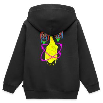 QuantumPhysikalische ALCHEMIE - Kinder Premium Organic Zip Hoodie - Schwarz - Hinten - AI Model Kid Male (0cm)