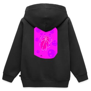 ROSA POWER - Kinder Premium Organic Zip Hoodie - Schwarz - Hinten - AI Model Kid Male (0cm)