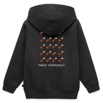 Think different - Kinder Premium Organic Zip Hoodie - Schwarz - Hinten - AI Model Kid Male (0cm)