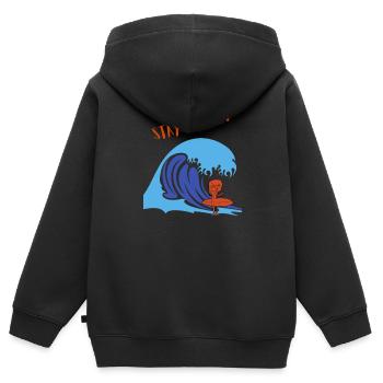 Rester positif Rester Positif Détente - Sweat Premium à capuche zippé enfant bio - noir - Dos - AI Model Kid Male (0cm)