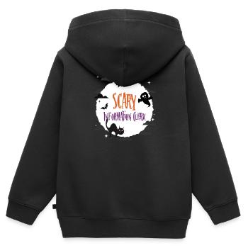 Commis à l’information effrayant - Sweat Premium à capuche zippé enfant bio - noir - Dos - AI Model Kid Male (0cm)