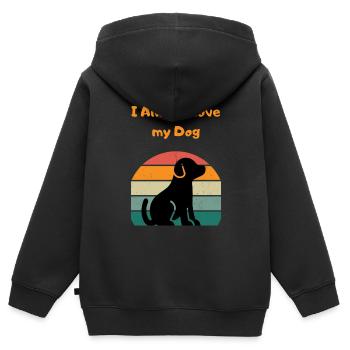 Always a dog love Doggi dog lover - Kids Premium Organic Zip-up Hoodie - black - Back - AI Model Kid Male (0cm)