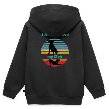 Always a dog love Doggi dog lover - Kids Premium Organic Zip-up Hoodie - black - Back - AI Model Kid Male (0cm)