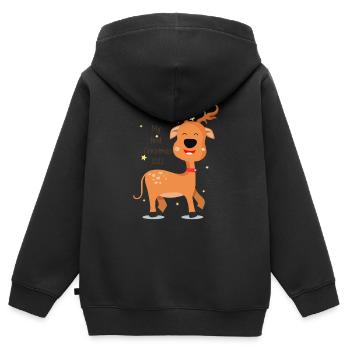 First Christmas - Kinder Premium Organic Zip Hoodie - Schwarz - Hinten - AI Model Kid Male (0cm)