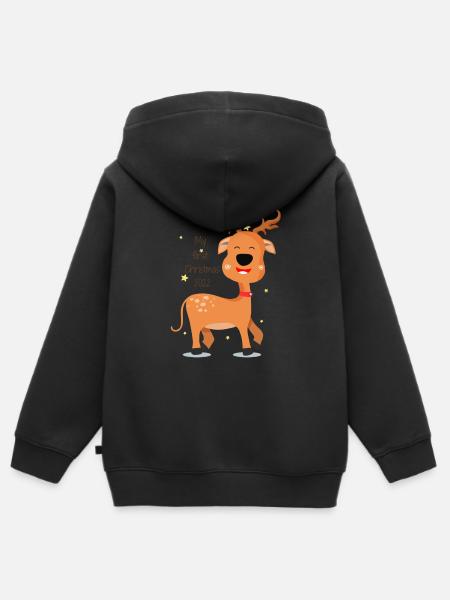 First Christmas - Kinder Premium Organic Zip Hoodie - Schwarz