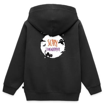 Scary Lexicographer - Kids Premium Organic Zip-up Hoodie - black - Back - AI Model Kid Male (0cm)