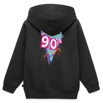 Geist der neunziger oder 90er Jahre in lila Farben - Kinder Premium Organic Zip Hoodie - Schwarz - Hinten - AI Model Kid Male (0cm)