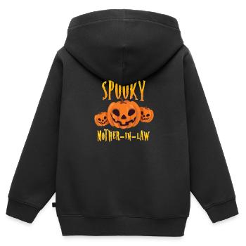 Gruselige Schwiegermutter - Kinder Premium Organic Zip Hoodie - Schwarz - Hinten - AI Model Kid Male (0cm)