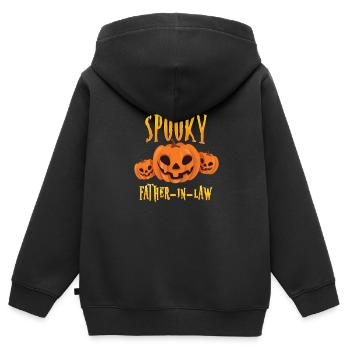 Gruseliger Schwiegervater - Kinder Premium Organic Zip Hoodie - Schwarz - Hinten - AI Model Kid Male (0cm)