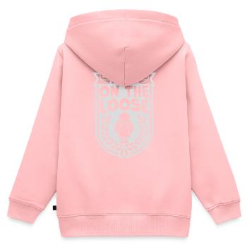 goose on the loose - Kinder Premium Organic Zip Hoodie - Rosa - Hinten - AI Model Kid Female (0cm)