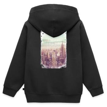 SmileyWorld New York City Skyline - Kinder Premium Organic Zip Hoodie - Schwarz - Hinten - AI Model Kid Male (0cm)