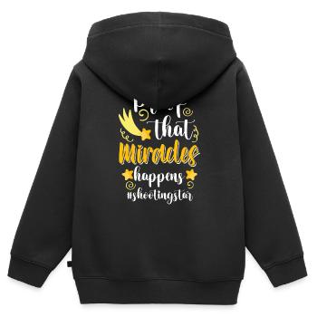 Shooting Star Ciel Astronomie Rêves - Sweat Premium à capuche zippé enfant bio - noir - Dos - AI Model Kid Male (0cm)