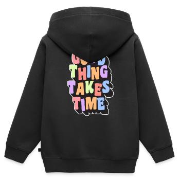 Sanduhr Symbol Zeitlos Kunst - Kinder Premium Organic Zip Hoodie - Schwarz - Hinten - AI Model Kid Male (0cm)