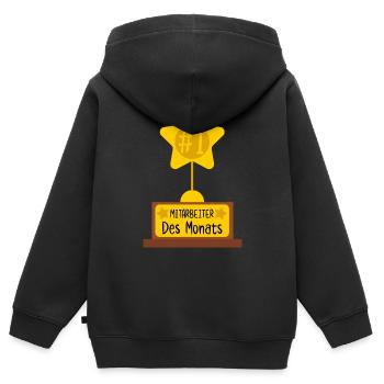 Mitarbeiter des Monats - Kinder Premium Organic Zip Hoodie - Schwarz - Hinten - AI Model Kid Male (0cm)