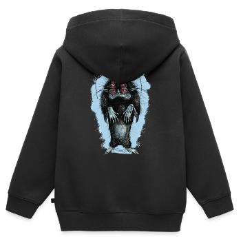 Schrank Monster - Kinder Premium Organic Zip Hoodie - Schwarz - Hinten - AI Model Kid Male (0cm)