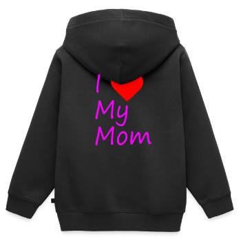 I love my mom - Kinder Premium Organic Zip Hoodie - Schwarz - Hinten - AI Model Kid Male (0cm)