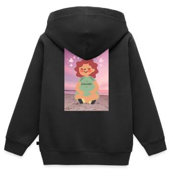 Ich meditiere gerne - Kinder Premium Organic Zip Hoodie - Schwarz - Hinten - AI Model Kid Male (0cm)