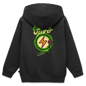 Energie Sparer Statement Design - Save Energy! - Kinder Premium Organic Zip Hoodie - Schwarz - Hinten - AI Model Kid Male (0cm)