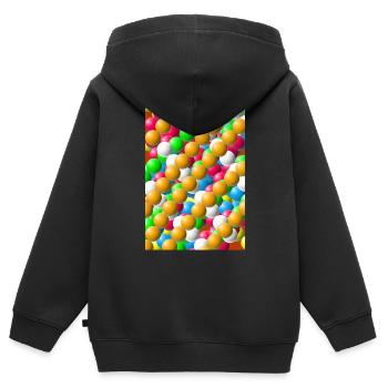 Bulle à boule - Sweat Premium à capuche zippé enfant bio - noir - Dos - AI Model Kid Male (0cm)