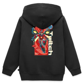 Transformers Earth Spark Charakter Terran Twitch - Kinder Premium Organic Zip Hoodie - Schwarz - Hinten - AI Model Kid Male (0cm)