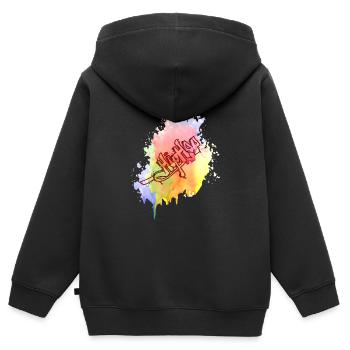 Farbkleks splash of color Holi breakdance - Kinder Premium Organic Zip Hoodie - Schwarz - Hinten - AI Model Kid Male (0cm)