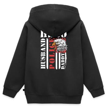 Polizist Tatort Sicherheit - Kinder Premium Organic Zip Hoodie - Schwarz - Hinten - AI Model Kid Male (0cm)