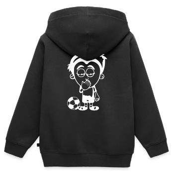 Menschenrechte Fussball Turnier Demonstration Mund - Kinder Premium Organic Zip Hoodie - Schwarz - Hinten - AI Model Kid Male (0cm)